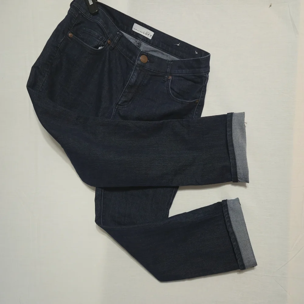 WOMEN LOFT Relaxed Dark Blue Jeans Classic Style